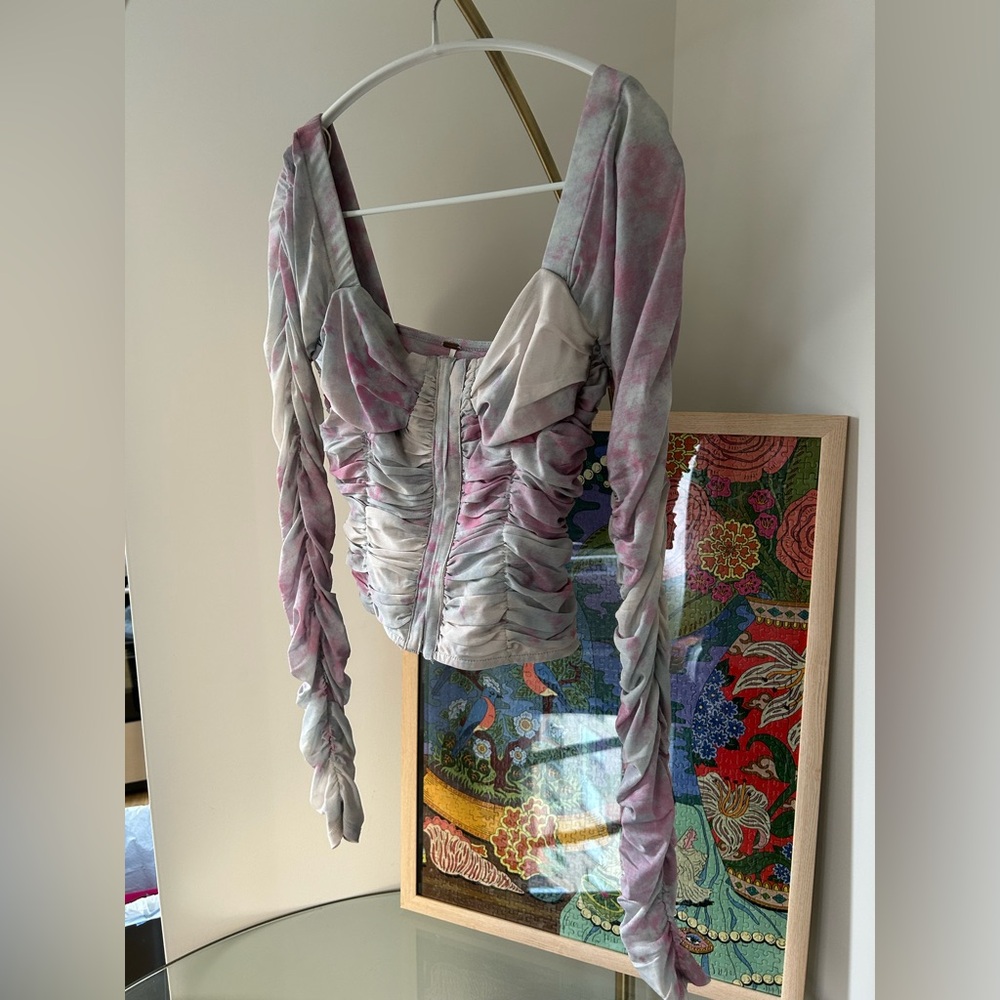 Free People Pink and Blue Tie Dye Top never worn